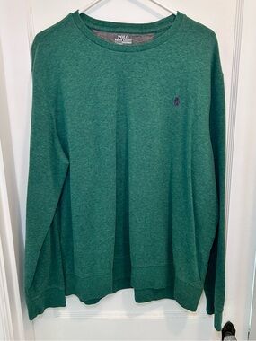 Polo Ralph Lauren Performance Green Long Sleeve Knit Crewneck Shirt Men’s XL